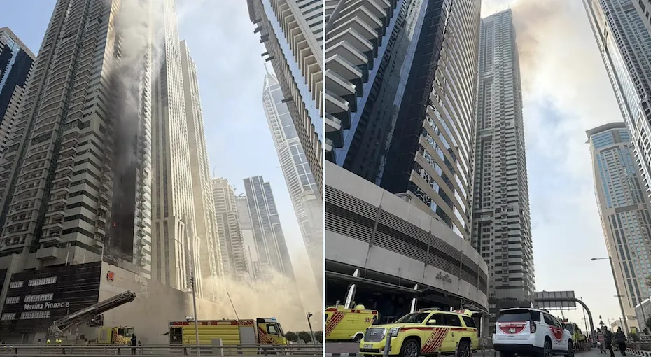 Un zgârie nori din Dubai, cuprins de flăcări. Mii de oameni fugiți din calea incendiului fac acuzații 
